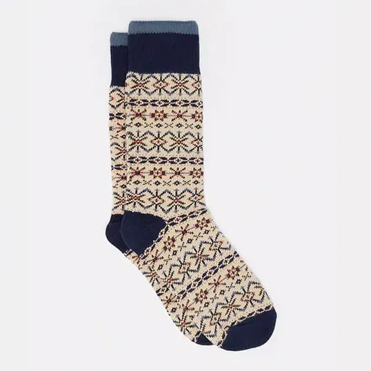 Joules Mens Cream Alby Fairisle Socks