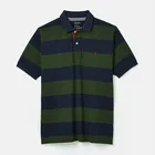 Joules Mens Green Navy Stripe Filbert Polo Shirt