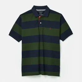 Joules Mens Green Navy Stripe Filbert Polo Shirt