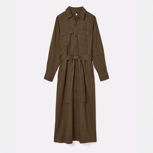 Joules Check Meredith Midi Shirt Dress