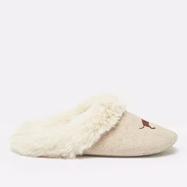 Joules Oat Dog Slippet Luxe Embroidered Slippers