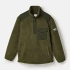 Joules Mens Green Billy Quarter Zip Borg Fleece