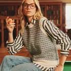 Joules Cream Navy Ingrid Knitted Vest