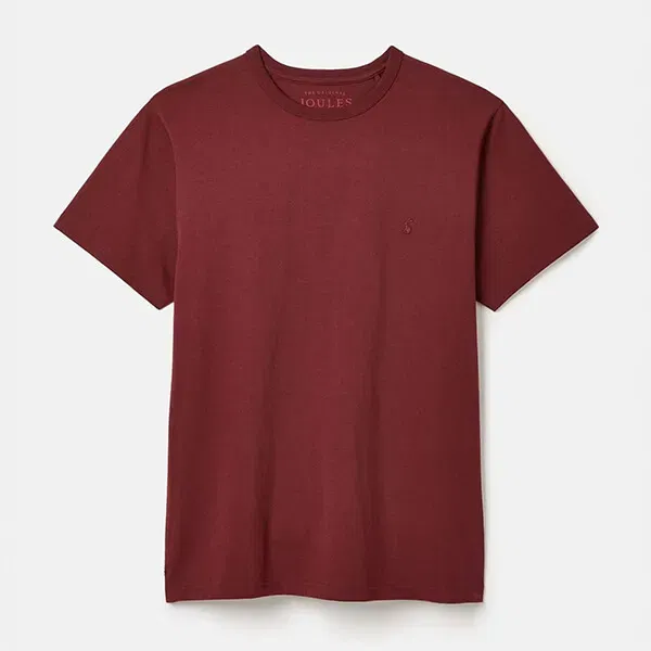 Joules Mens Burgundy Red Denton Jersey T-Shirt