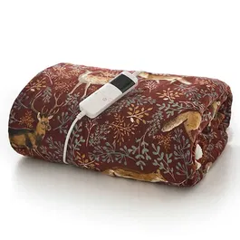 Deyongs Fox and Deer Mulberry Heated Throw
