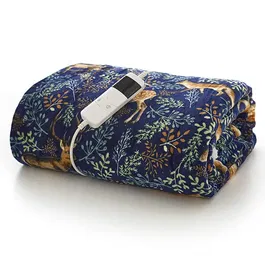 Deyongs Fox and Deer Navy Heated Throw