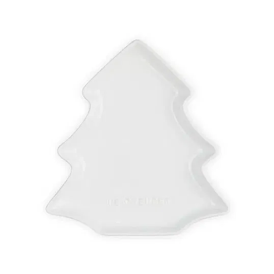 Le Creuset White Stoneware 19cm Christmas Tree Plate