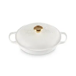 Le Creuset Snowflakes Cotton Cast Iron 26cm Shallow Casserole