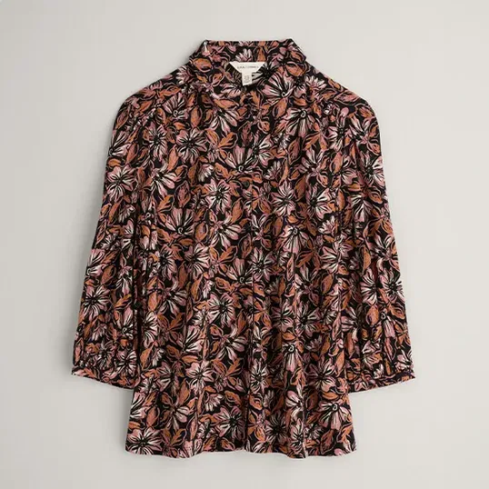 Seasalt 3/4 Embrace Shirt Mallow Blooms Pink Grass