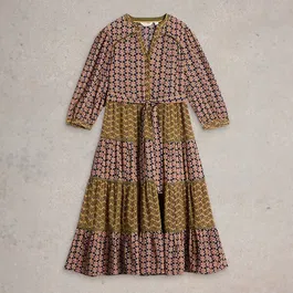 White Stuff Mabel Mixed Print Dress Black Print