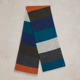 White Stuff Albie Knitted Scarf Grey Multi