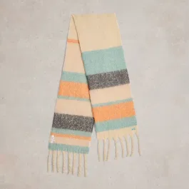 White Stuff Shelly Skinny Scarf Natural Multi