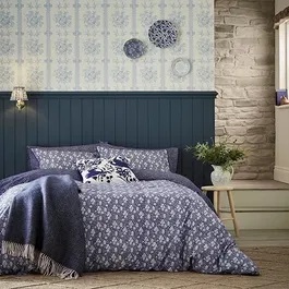 Burleigh For Bedeck Calico Duvet Cover Set King Size Blue