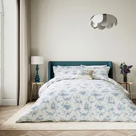 V&A Garden Of Love Duvet Cover Set Single Blue