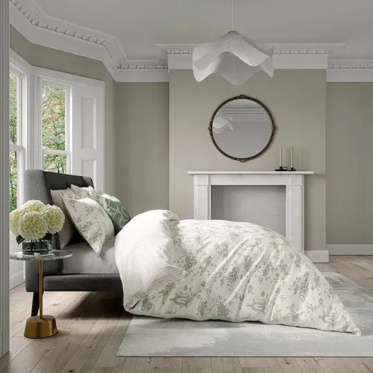 V&A Garden Of Love Duvet Cover Set Single Green