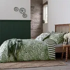 Burleigh For Bedeck Hibiscus Duvet Cover Set Double Green