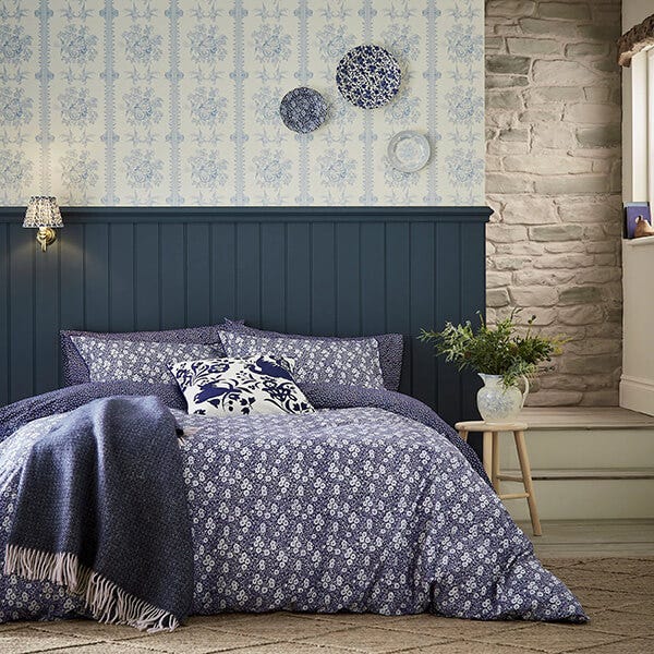 Burleigh For Bedeck Calico Duvet Cover Set Double Blue
