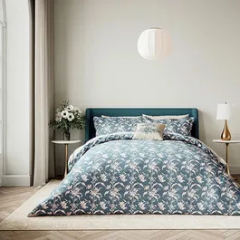 V&A Daffodil Dreams Duvet Cover Set King Size Blue