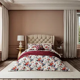 V&A Chinoiserie Charm Duvet Cover Set King Size Blue/Red