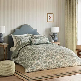 Sanderson for National Trust Tilia Lime Duvet Cover Set Single Soft Teal