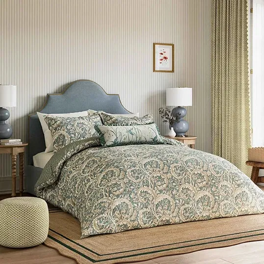 Sanderson for National Trust Tilia Lime Duvet Cover Set Single Soft Teal