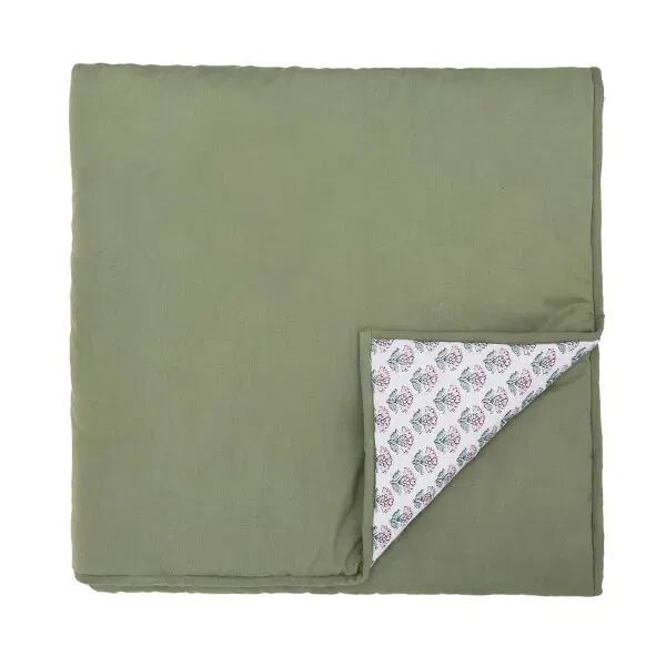 Joules Indienne Blockprint Throw 150x200cm Khaki