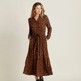 Brakeburn Brush Strokes Maxi Shirt Dress