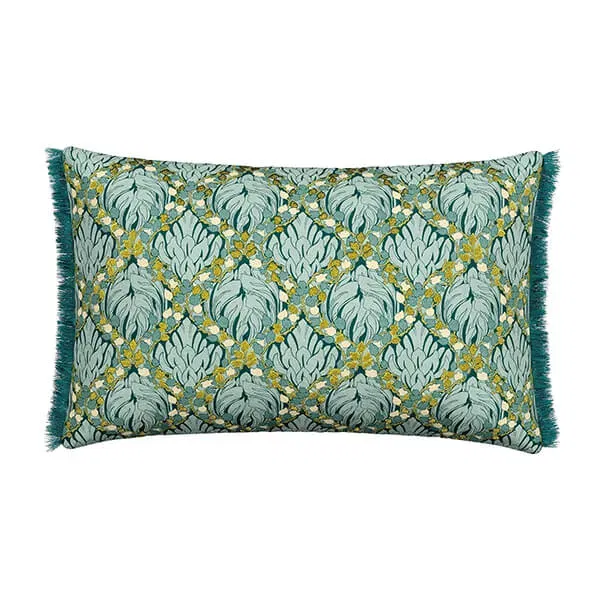 V&A Botanical Harmony Cushion 60x40cm Teal/Claret