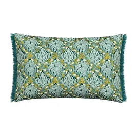 V&A Botanical Harmony Cushion 60x40cm Teal/Claret
