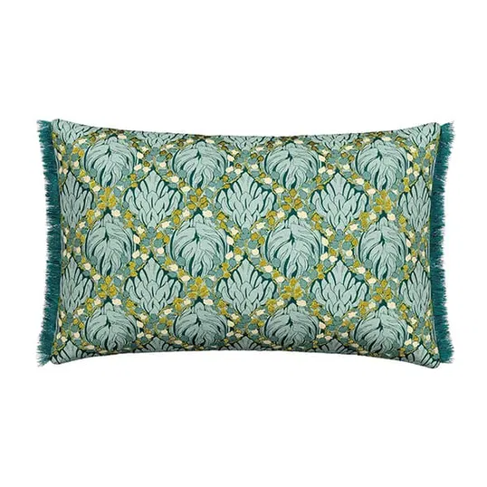 V&A Botanical Harmony Cushion 60x40cm Teal/Claret