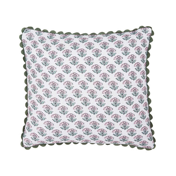 Joules Indienne Blockprint Cushion 45x45cm Khaki