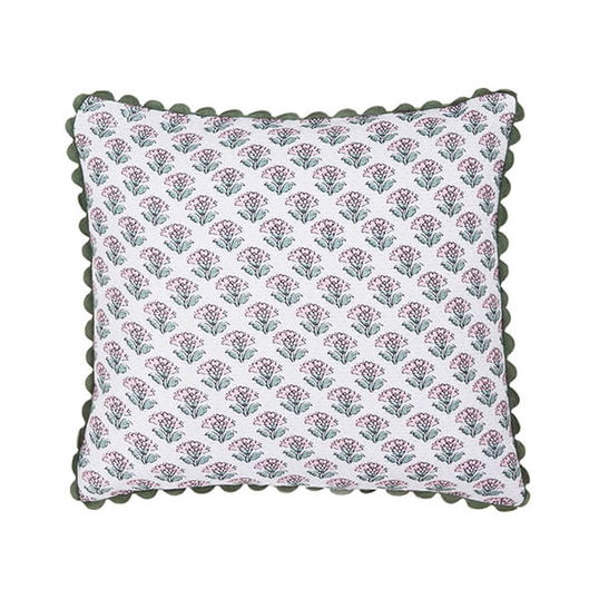 Joules Indienne Blockprint Cushion 45x45cm Khaki