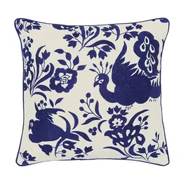 Burleigh For Bedeck Calico Cushion 50x50cm Blue