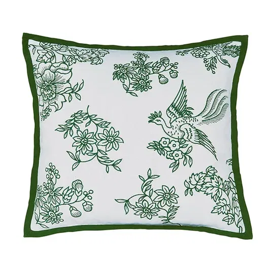 Burleigh For Bedeck Hibiscus Cushion 50x50cm Green