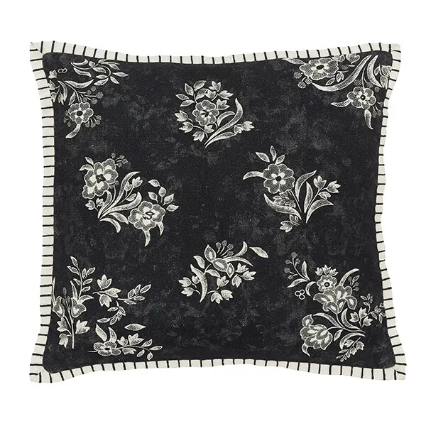 Burleigh For Bedeck Regal Peacock Cushion 50x50cm Charcoal/White