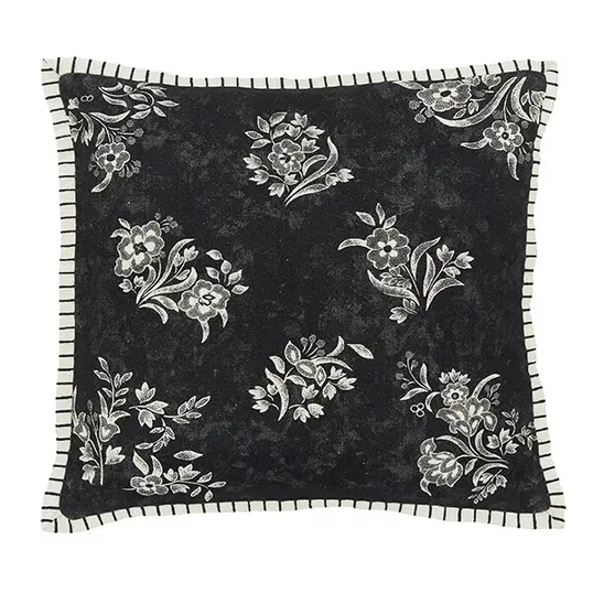 Burleigh For Bedeck Regal Peacock Cushion 50x50cm Charcoal/White