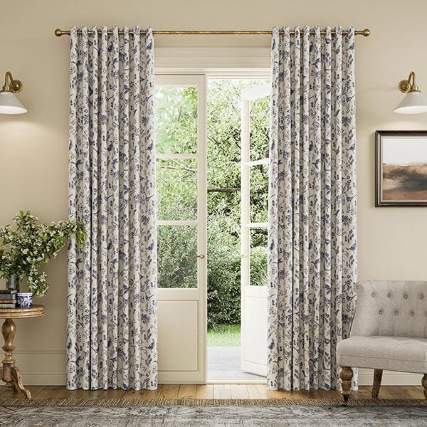 Joules Festival Pheasants 90x54 Curtains Blue