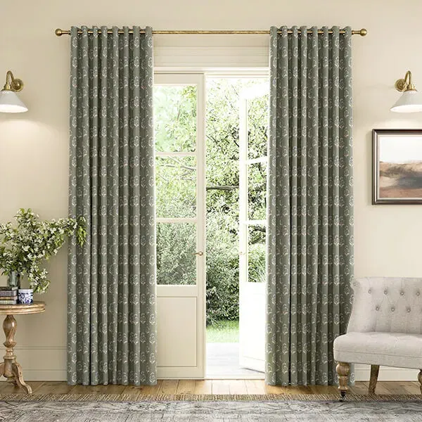 Joules Chamomile 90x90 Lined Curtains Olive