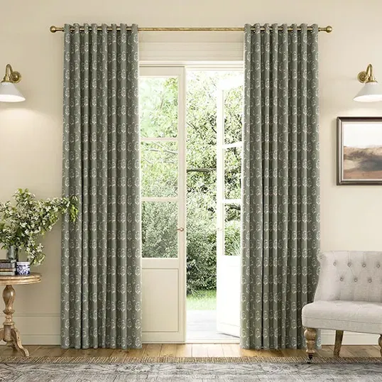 Joules Chamomile 90x90 Lined Curtains Olive