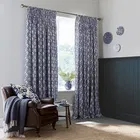 Burleigh For Bedeck Calico Lined Curtains 66x90 Blue