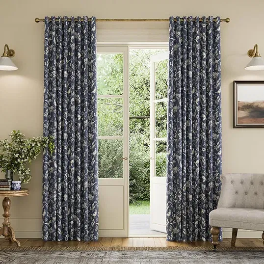 Joules Festival Pheasants 66x72 Curtains Navy