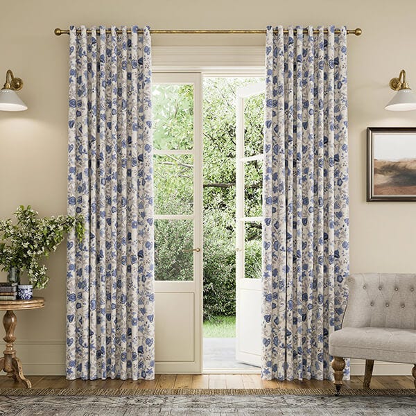 Joules Indienne Floral 90x72 Curtains Blue