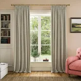 Joules Floral Foulard 66x90 Lined Curtains Creme/Green