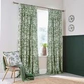 Burleigh For Bedeck Hibiscus Lined Curtains 66x54 Green