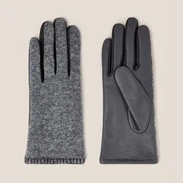 White Stuff Lucie Leather Gloves Mid Grey