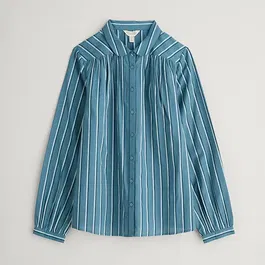 Seasalt Spiral Flight Striped Shirt Cornflower Starling