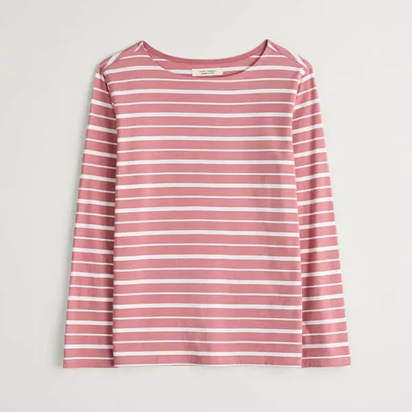 Seasalt Sailor Shirt Falmouth Shore Pink Grass Chalk