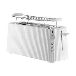 Alessi Plisse 2 Long Compartment Toaster White