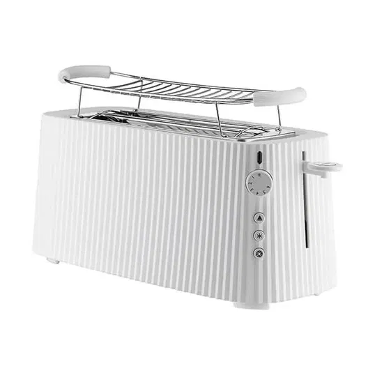 Alessi Plisse 2 Long Compartment Toaster White