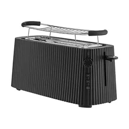 Alessi Plisse 2 Long Compartment Toaster Black